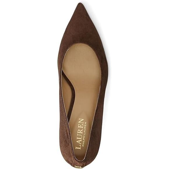 Lauren Ralph Lauren Women's Suede Pointed Toe Lanette Pumps, Brown Size 10M - Picture 3 of 4